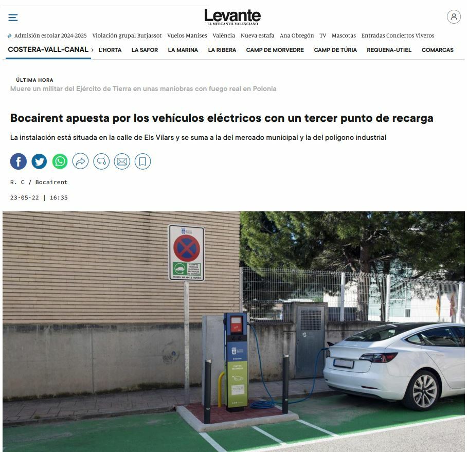 Punto o puntos de recarga vehículos eléctricos gratuitos